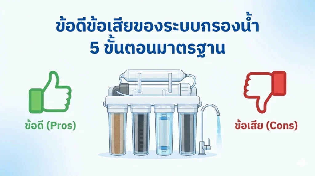 ข้อดีข้อเสียของระบบกรองน้ำ 5 ขั้นตอนมาตรฐาน