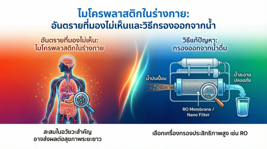 ไมโครพลาสติกในร่างกาย: อันตรายที่มองไม่เห็นและวิธีกรองออกจากน้ำ