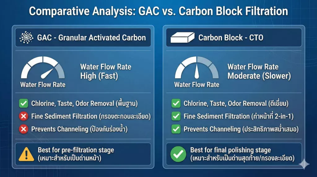 Carbon Block vs GAC: ไส้กรองคาร์บอน 2 แบบนี้ต่างกันอย่างไร? เลือกผิดชีวิตเปลี่ยน?
