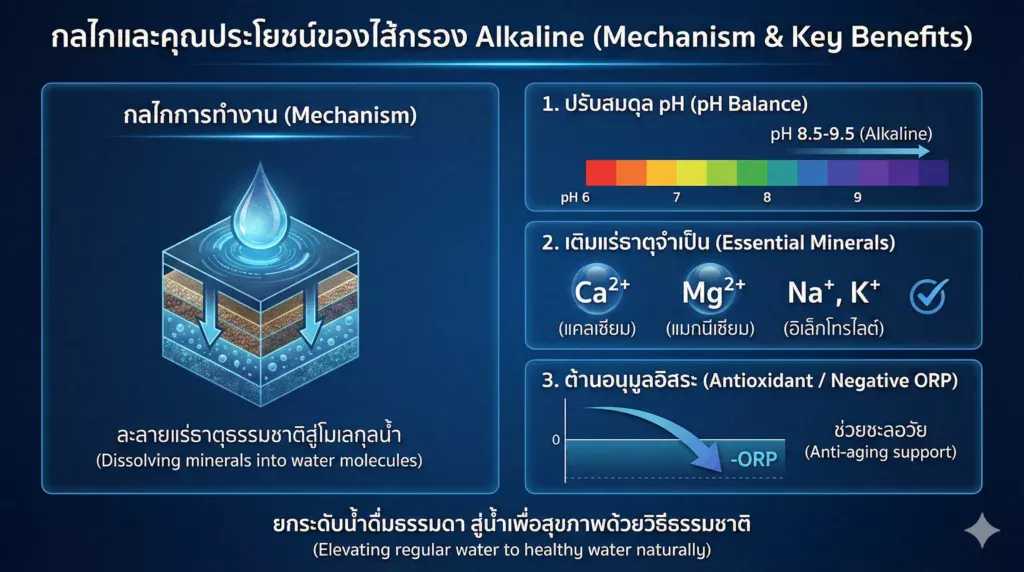 ไส้กรอง Alkaline (น้ำด่าง): เปลี่ยนน้ำธรรมดาให้เป็นน้ำสุขภาพได้อย่างไร?