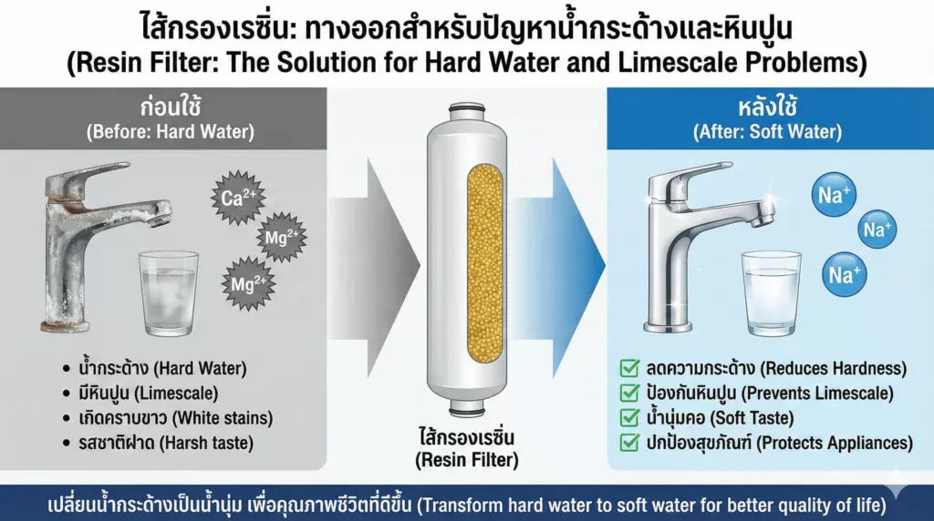 ไส้กรองเรซิ่น (Resin) คืออะไร? ฮีโร่ปราบหินปูน ลดความกระด้าง ให้น้ำนุ่มคอ