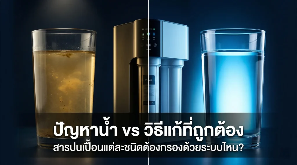 จับคู่ปัญหาน้ำกับวิธีแก้ สารปนเปื้อนแต่ละชนิดต้องกรองด้วยระบบไหน?