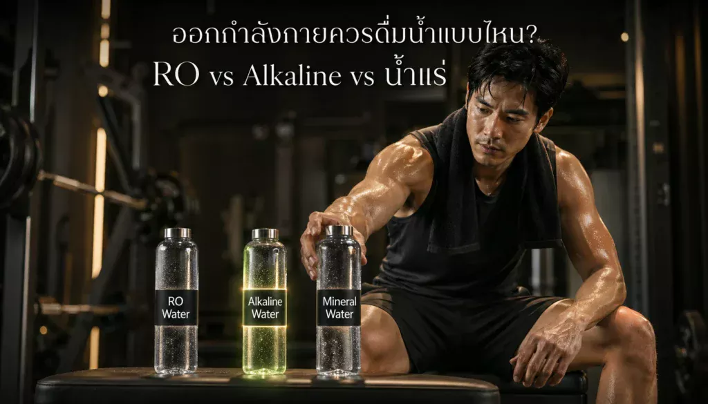 ออกกำลังกายควรดื่มน้ำแบบไหน? RO vs Alkaline vs น้ำแร่