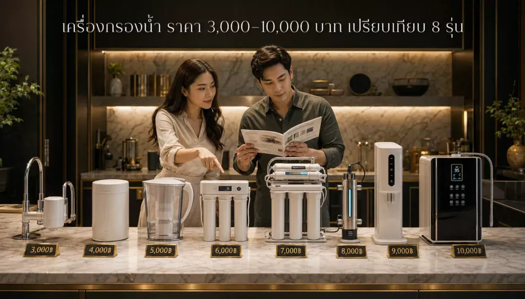 เครื่องกรองน้ำ ราคา 3,000–10,000 บาท เปรียบเทียบ 8 รุ่นที่คุ้มที่สุด