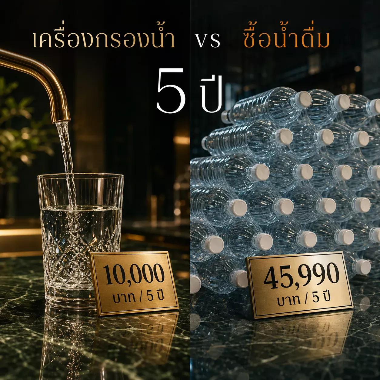 เครื่องกรองน้ำ vs ซื้อน้ำดื่ม