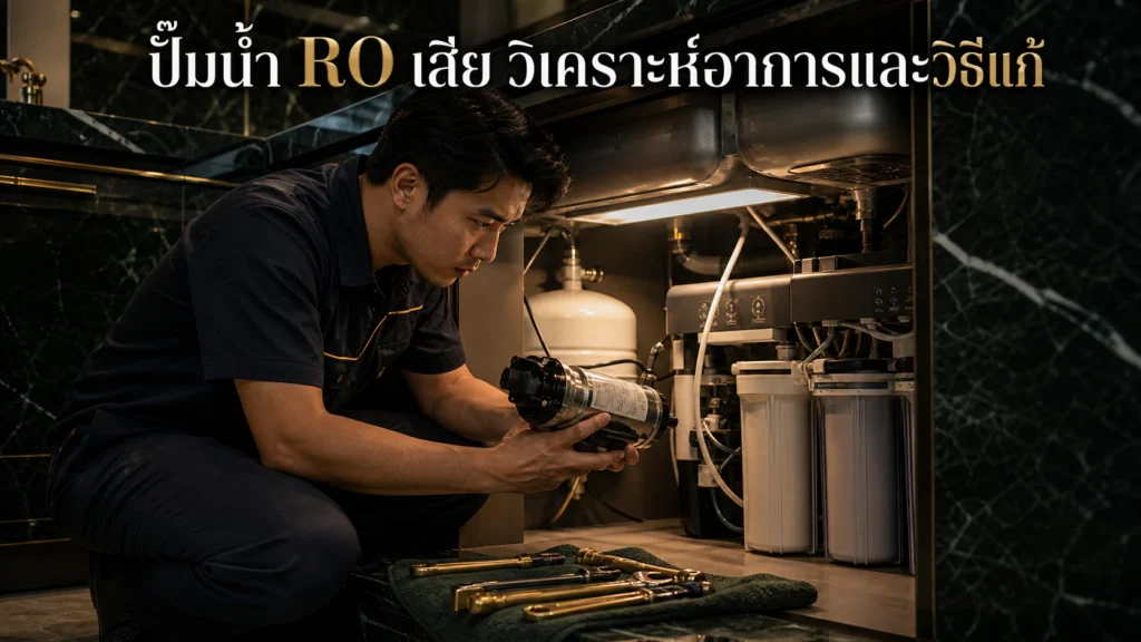 ปั๊มน้ำ RO เสีย วิเคราะห์อาการ วิธีแก้ ทำเองหรือเรียกช่างดี? ปี 2026
