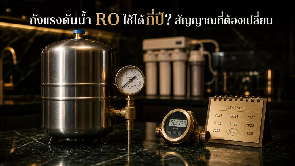 ถังแรงดันน้ำ RO ใช้ได้กี่ปี? สัญญาณเสีย วิธีเปลี่ยน ปี 2026
