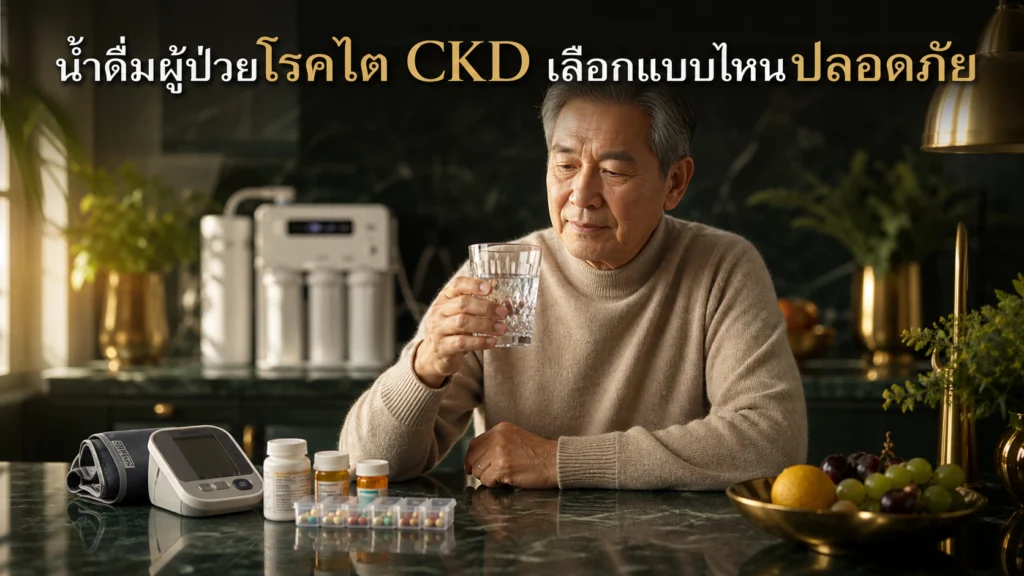 น้ำดื่มผู้ป่วยโรคไต CKD เลือกแบบไหนปลอดภัย ปี 2026?