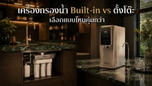 เครื่องกรองน้ำ Built-in ฝังเคาน์เตอร์ vs ตั้งโต๊ะ เลือกแบบไหนคุ้มกว่า ปี 2026?