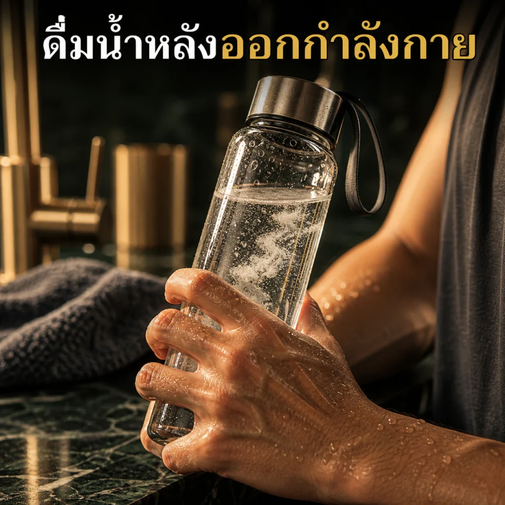 ดื่มน้ำหลังออกกำลังกาย