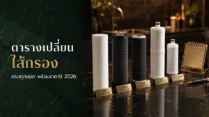 ตารางเปลี่ยนไส้กรองน้ำ พร้อมราคาไส้กรองปี 2026 ครบทุกชนิด