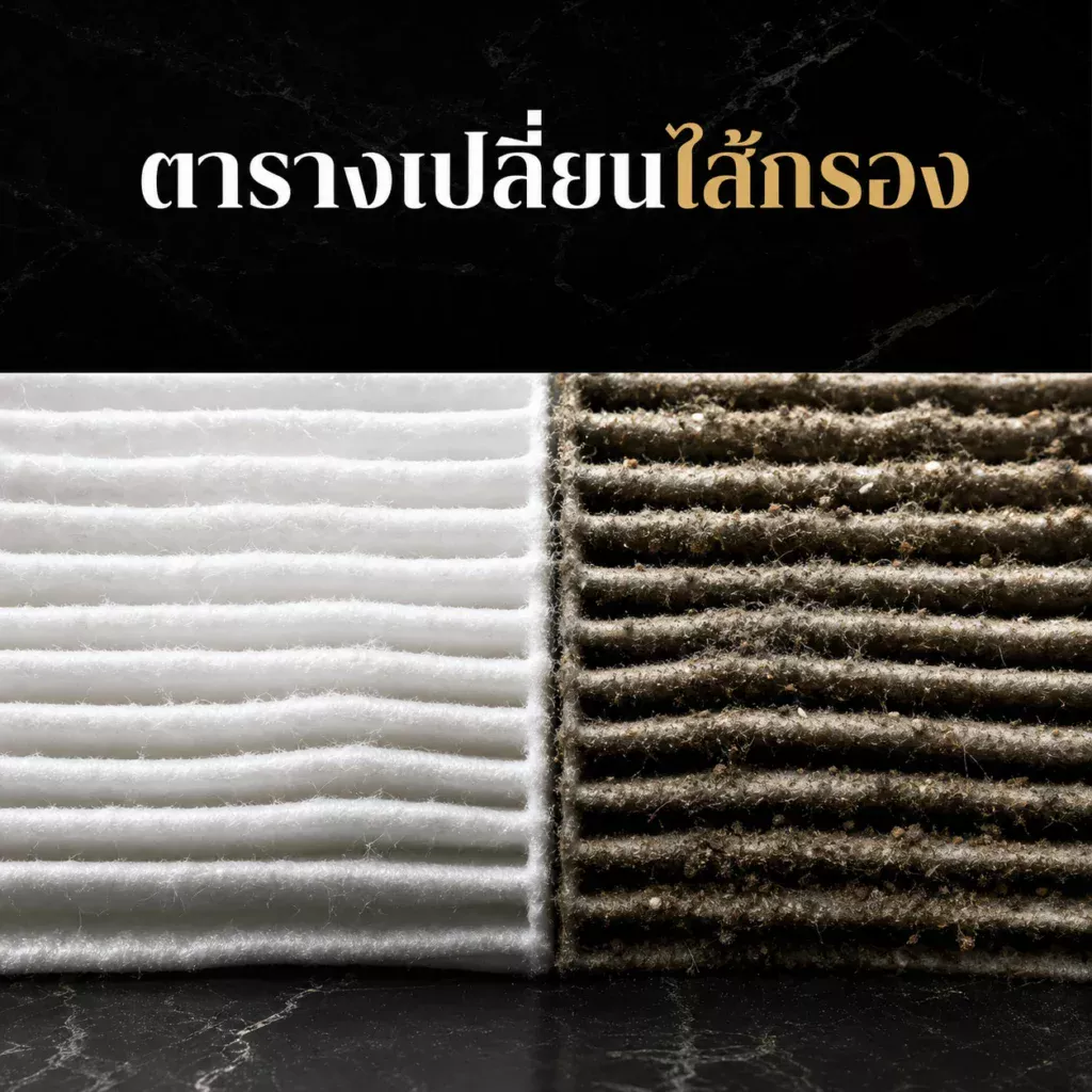 ตารางเปลี่ยนไส้กรอง