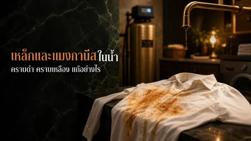 เหล็กและแมงกานีสในน้ำ คราบดำคราบเหลือง แก้อย่างไร ปี 2026?
